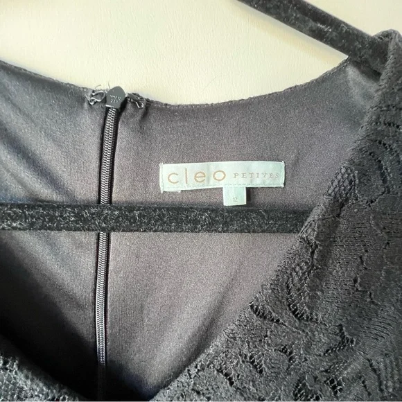 Cleo petite Size Sleeveless Lace V-Neck Cocktail Evening-wear Dress black 12 - Picture 7 of 12